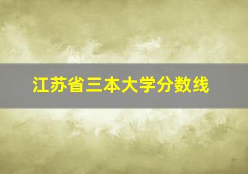 江苏省三本大学分数线