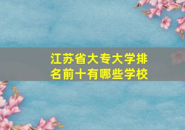 江苏省大专大学排名前十有哪些学校