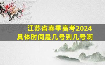 江苏省春季高考2024具体时间是几号到几号啊