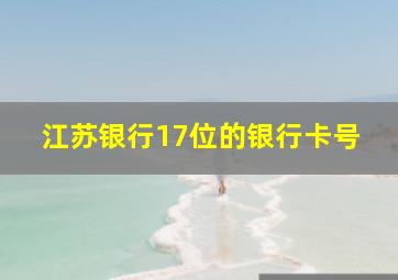 江苏银行17位的银行卡号