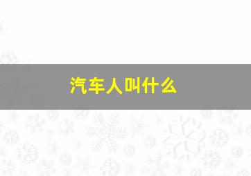 汽车人叫什么