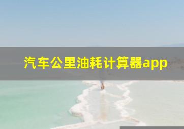 汽车公里油耗计算器app