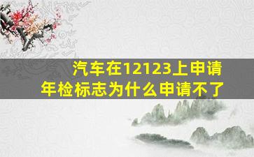 汽车在12123上申请年检标志为什么申请不了