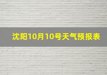 沈阳10月10号天气预报表