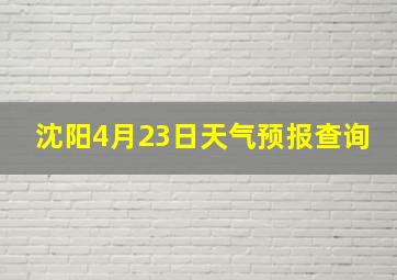 沈阳4月23日天气预报查询