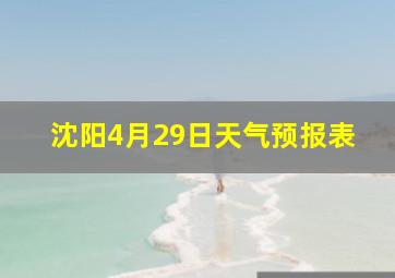 沈阳4月29日天气预报表