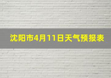 沈阳市4月11日天气预报表