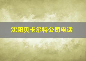 沈阳贝卡尔特公司电话