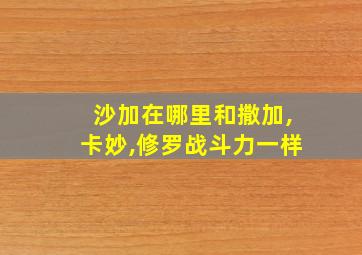 沙加在哪里和撒加,卡妙,修罗战斗力一样