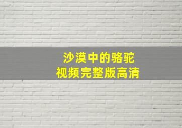 沙漠中的骆驼视频完整版高清