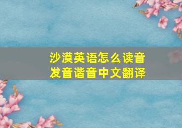 沙漠英语怎么读音发音谐音中文翻译