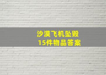 沙漠飞机坠毁15件物品答案