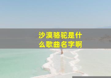 沙漠骆驼是什么歌曲名字啊