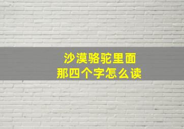 沙漠骆驼里面那四个字怎么读