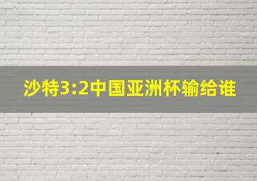 沙特3:2中国亚洲杯输给谁