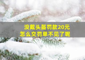 没戴头盔罚款20元怎么交罚单不见了呢