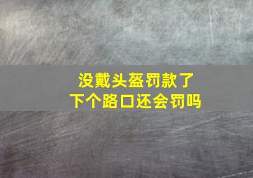 没戴头盔罚款了下个路口还会罚吗