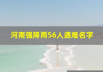 河南强降雨56人遇难名字