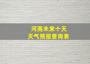 河南未来十天天气预报查询表