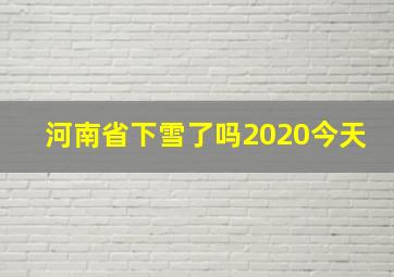 河南省下雪了吗2020今天