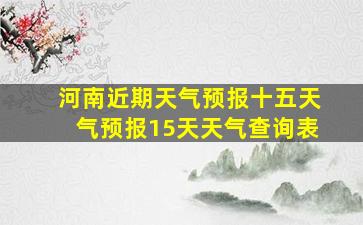 河南近期天气预报十五天气预报15天天气查询表