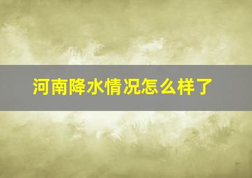 河南降水情况怎么样了