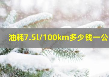 油耗7.5l/100km多少钱一公里