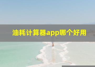 油耗计算器app哪个好用