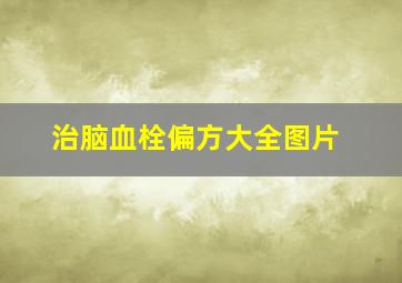 治脑血栓偏方大全图片