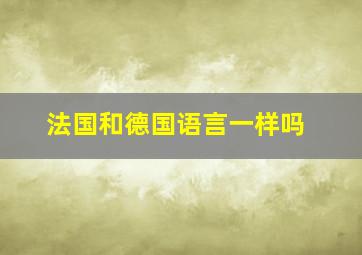 法国和德国语言一样吗