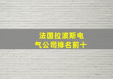 法国拉波斯电气公司排名前十