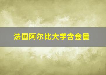 法国阿尔比大学含金量