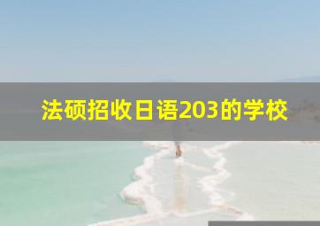 法硕招收日语203的学校