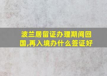 波兰居留证办理期间回国,再入境办什么签证好