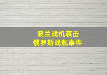 波兰战机袭击俄罗斯战舰事件