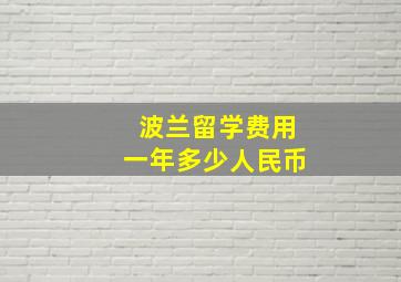 波兰留学费用一年多少人民币