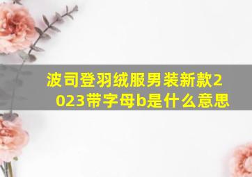 波司登羽绒服男装新款2023带字母b是什么意思