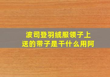 波司登羽绒服领子上送的带子是干什么用阿