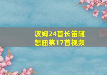 波姆24首长笛随想曲第17首视频