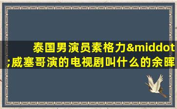 泰国男演员素格力·威塞哥演的电视剧叫什么的余晖