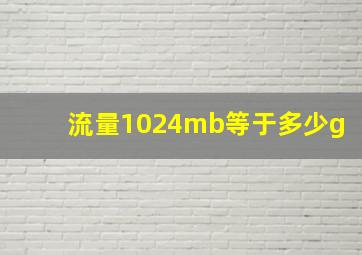 流量1024mb等于多少g