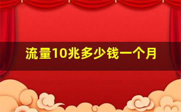 流量10兆多少钱一个月