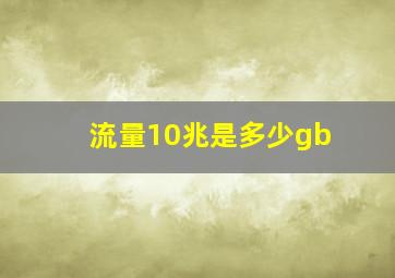 流量10兆是多少gb