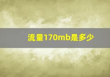 流量170mb是多少