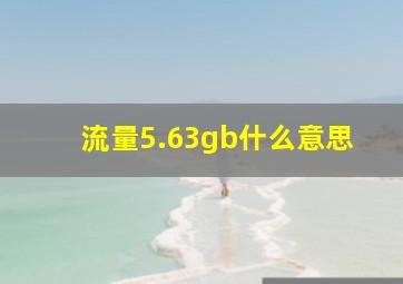 流量5.63gb什么意思