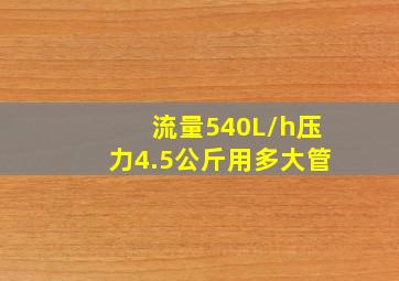 流量540L/h压力4.5公斤用多大管