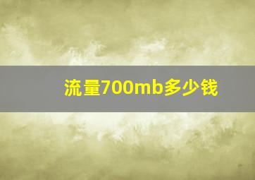 流量700mb多少钱