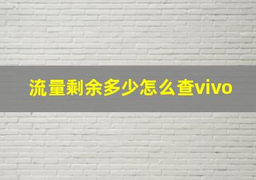 流量剩余多少怎么查vivo