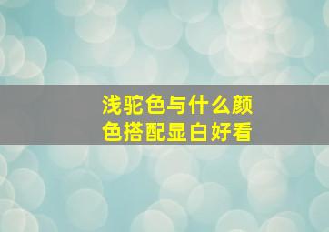 浅驼色与什么颜色搭配显白好看