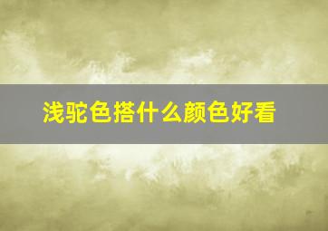 浅驼色搭什么颜色好看